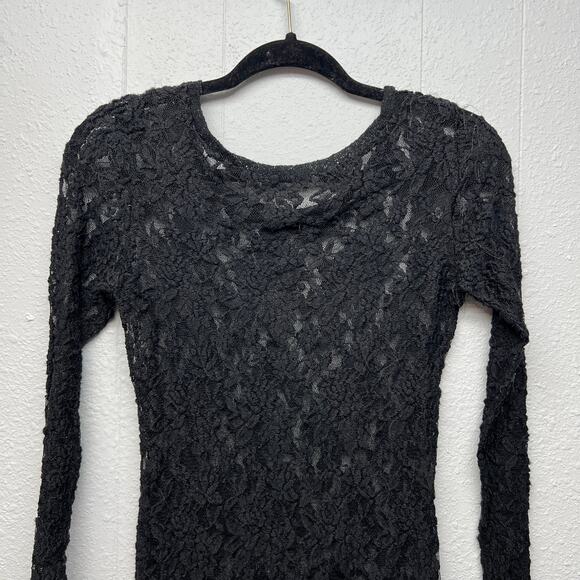 Lace Black Top XS Witchy Goth Whimsigoth Punk Rockabilly Festival Emo Renassance - Picture 9 of 11